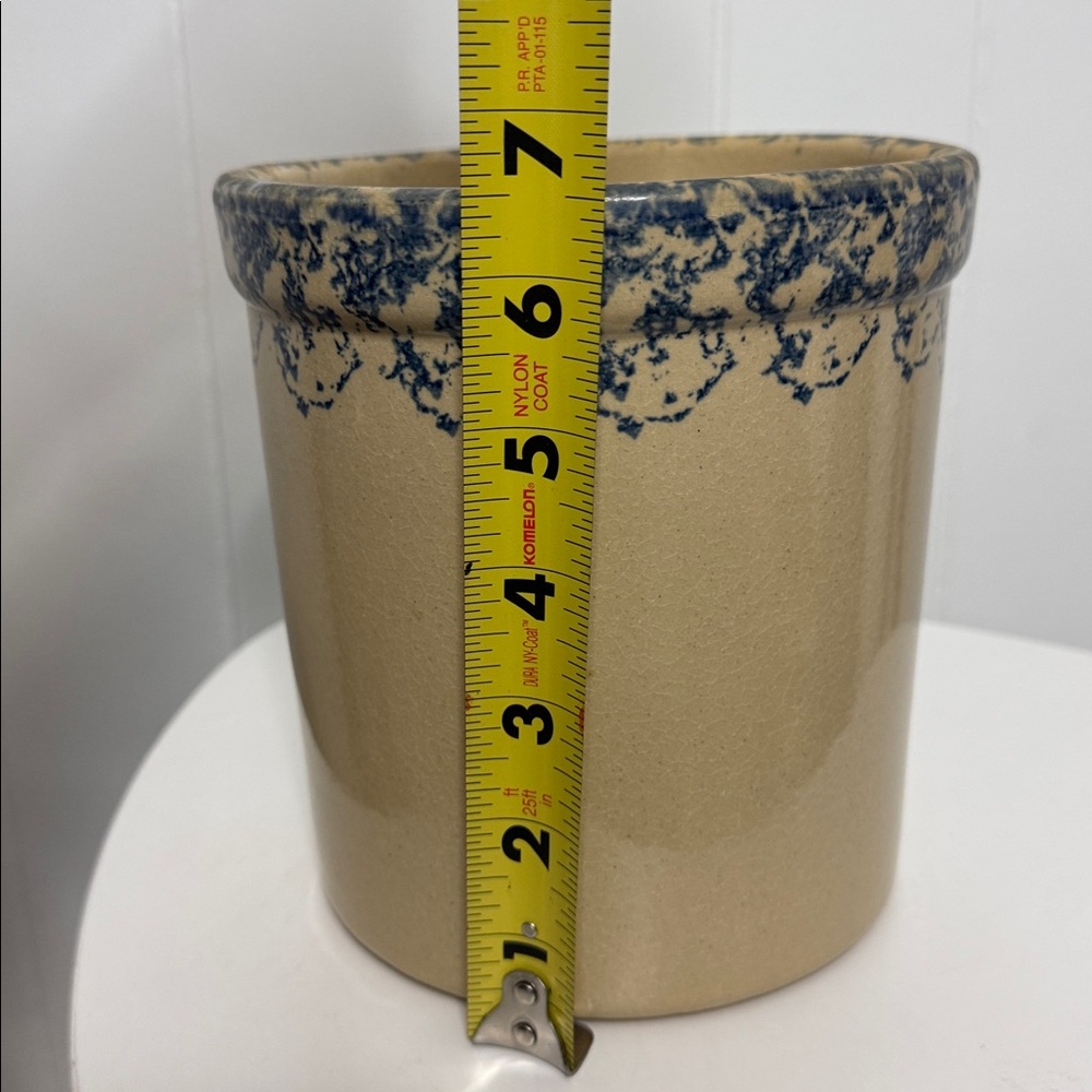 Vintage crock pottery USA wheat with blue - Picture 4 of 6